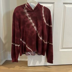 Aqua Size Small Maroon Tie Dye Hoodie